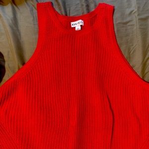 AVA & VIV Red Knit Top (2X)